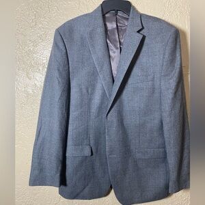 Lauren Ralph Lauren Blazer Sport Coat Men 44R 2 Button 100%Wool Gray‎ plaid
